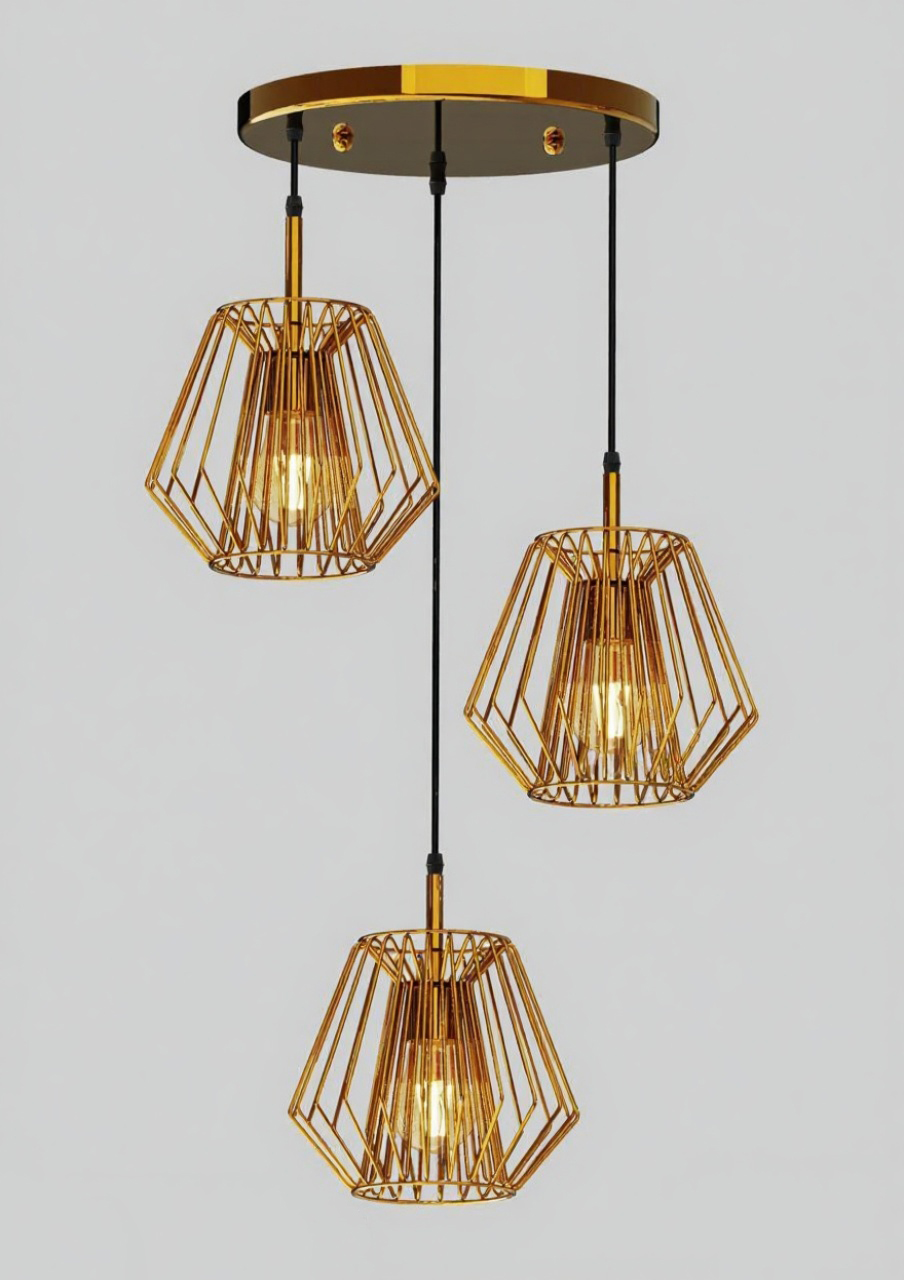 The Geometric Trio Cluster Pendant