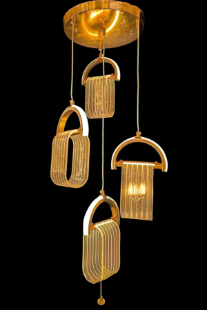 The Gilded Basket Weave Pendant Cluster