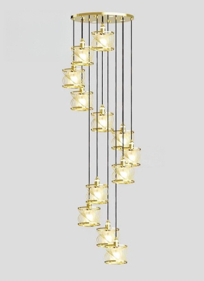 The Gilded Sprial Cage Chandelier
