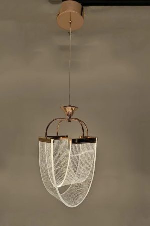 The Rose Gold Draped Mesh Pendant