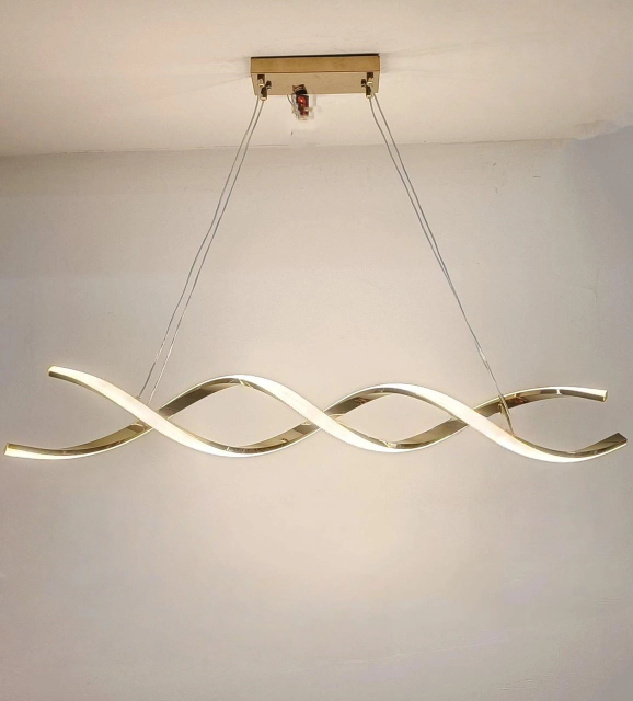 The Gilded Waveform LED Pendant