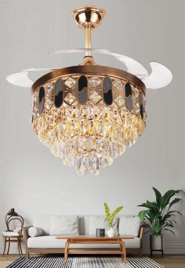 The Gilded Crystal Chandelier Fan