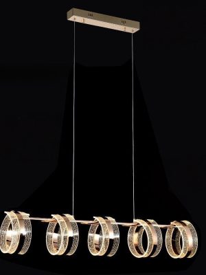 The Gilded Intersecting Rings Chandelier