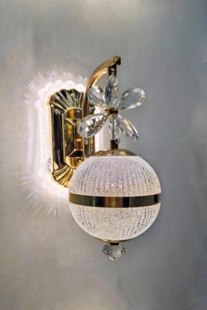 The Gilded Crystal Globe Sconce