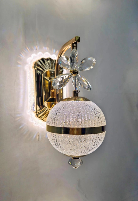 The Gilded Crystal Globe Sconce